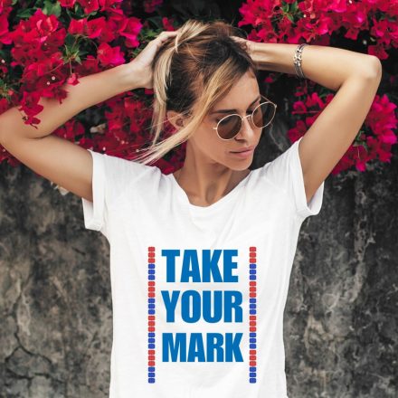 Start Take Your Mark Női Póló Úszóknak Fehér