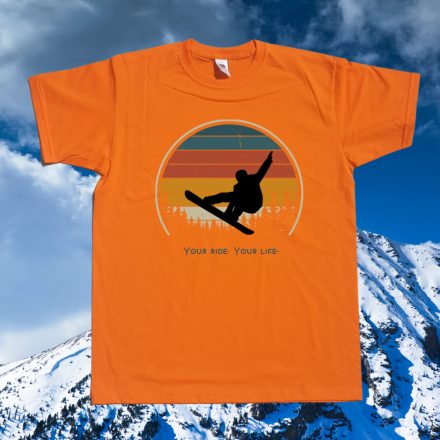 Szárnyalj szabadon póló snowboardosoknak narancssárga
